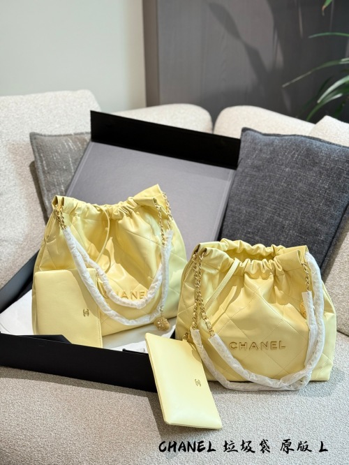 Chanel 22 Bag Quilted Leather Yellow,35cm,38cm Drawstring Closure 1 Chanel 22 Bag Quilted Leather Yellow,35cm,38cm Drawstring Closure