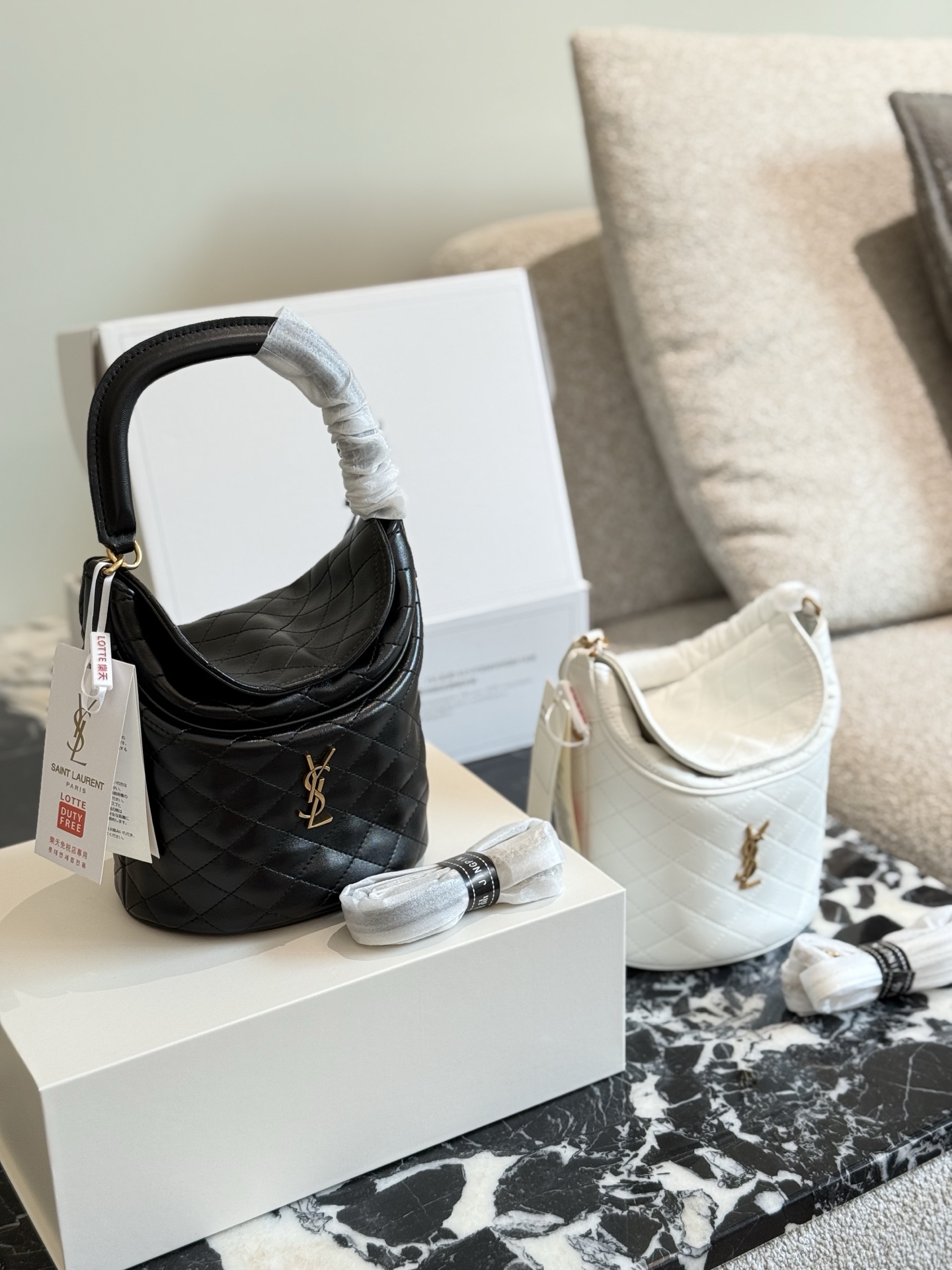 Yves Saint Laurent Gaby Bucket Bag, Flap-Top Design, 19cm Height