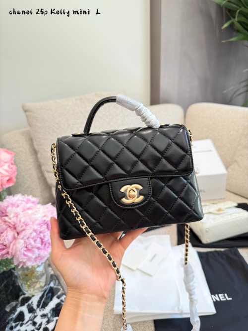 Chanel 25p Kelly Mini Black Gold Hardware Lambskin Leather Crossbody Bag 1 Chanel 25p Kelly Mini Black Gold Hardware Lambskin Leather Crossbody Bag