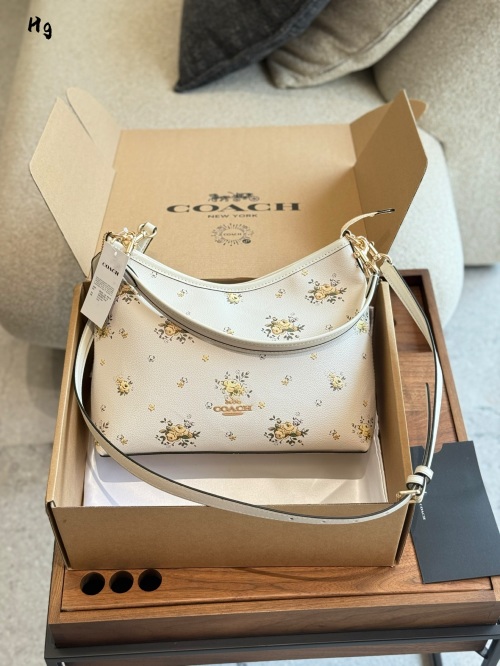 Coach Laurel Floral Print Leather Shoulder Bag | Top Zip Closure | Ivory 1 Coach Laurel Floral Print Leather Shoulder Bag | Top Zip Closure | Ivory