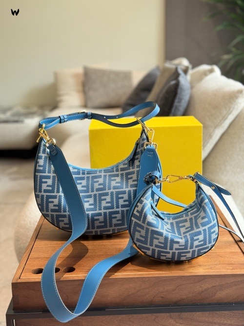 Fendi 2025 Denim Mini Crescent Bag, Stylish Shoulder Bag with FF Logo 1 Fendi 2025 Denim Mini Crescent Bag, Stylish Shoulder Bag with FF Logo