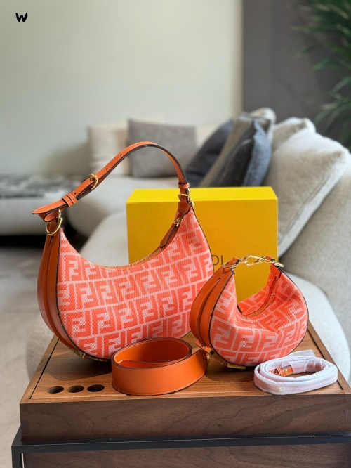 Fendi 2025 Denim Mini Crescent Bag with Multiple Carrying Options 1 Fendi 2025 Denim Mini Crescent Bag with Multiple Carrying Options