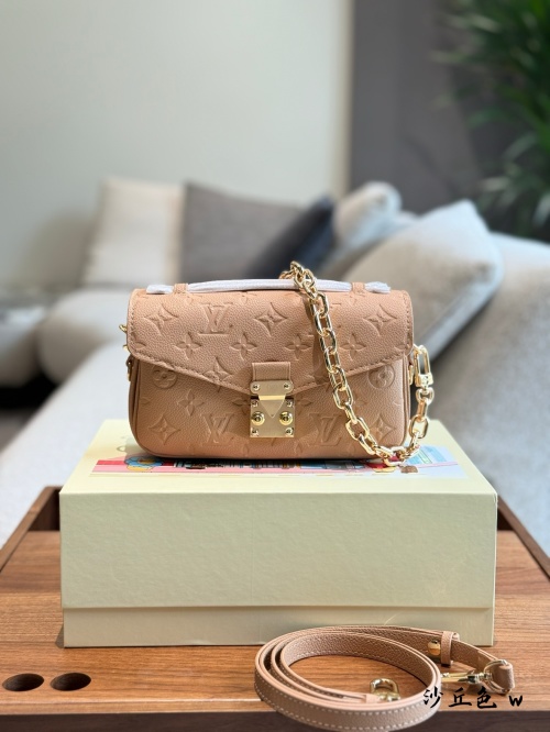 Louis Vuitton Pochette Metis East West Dune Embossed Leather Chain Bag 1 Louis Vuitton Pochette Metis East West Dune Embossed Leather Chain Bag