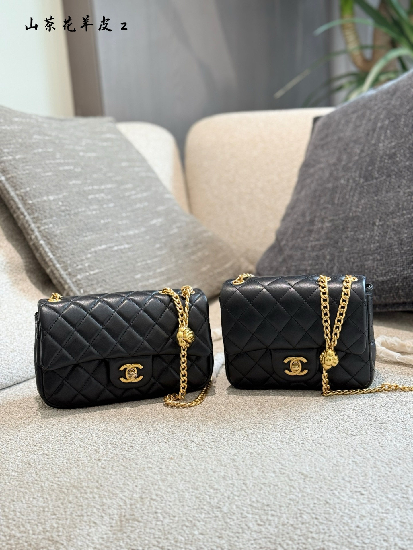 Chanel 23s Camellia Adjustment Buckle Square Handbag Lambskin - 17cm/20cm