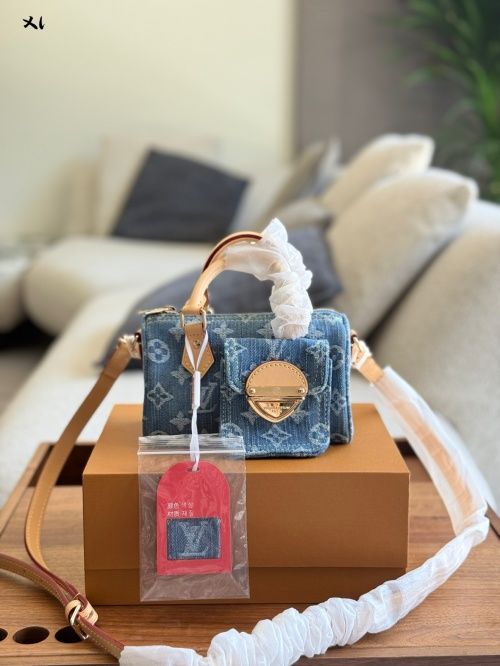 Louis Vuitton Denim Nano Speedy Bag - Stylish & Functional, 17 x 10 cm 1 Louis Vuitton Denim Nano Speedy Bag - Stylish & Functional, 17 x 10 cm