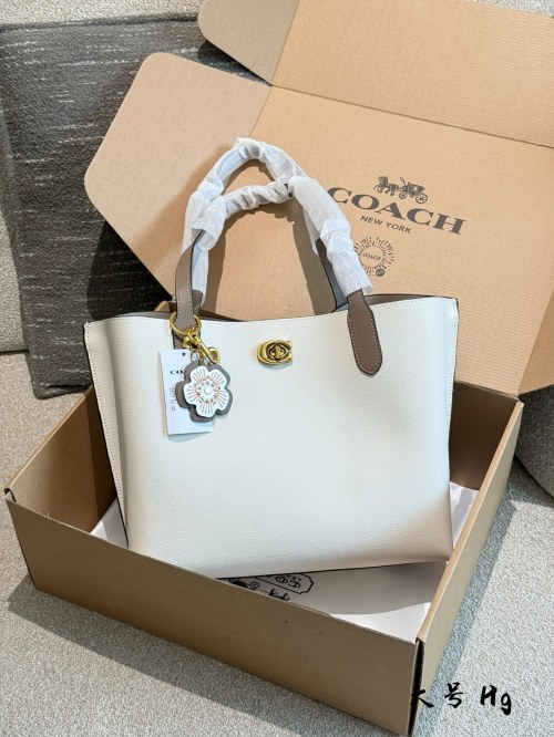 Coach Tote Bag, Classic Design, Versatile for Work and Everyday Use - White 1 Coach Tote Bag, Classic Design, Versatile for Work and Everyday Use – White