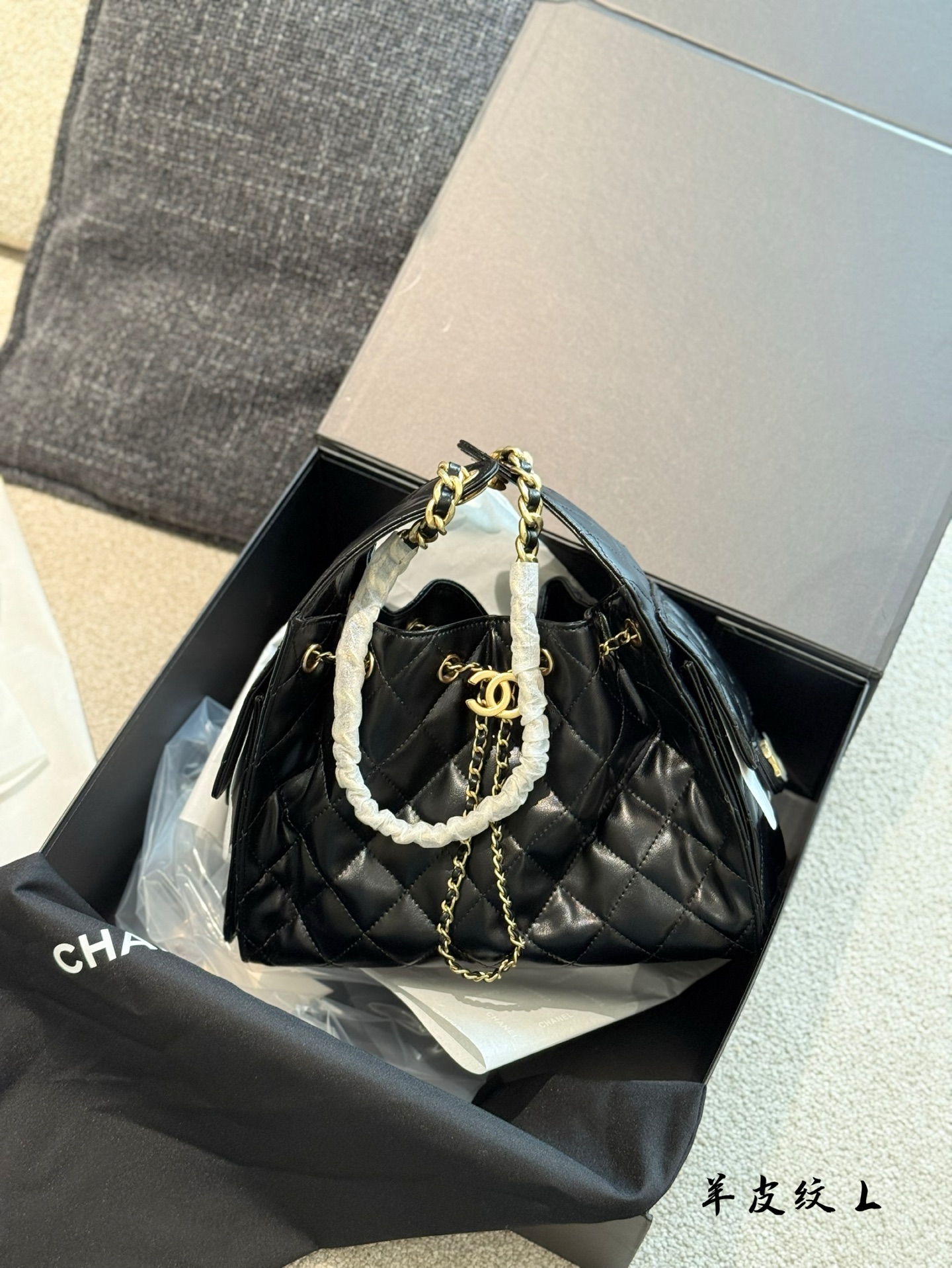 Bolso Hobo Pequeño Chanel con Diseño Acolchado y Detalles en Dorado 6 i1751080795725 4298 0 1