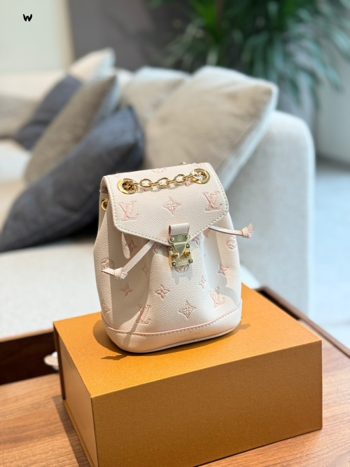 Louis Vuitton Nano Noe Mini Backpack Cream Strawberry Pink Leather 16x22cm 1 Louis Vuitton Nano Noe Mini Backpack Cream Strawberry Pink Leather 16x22cm