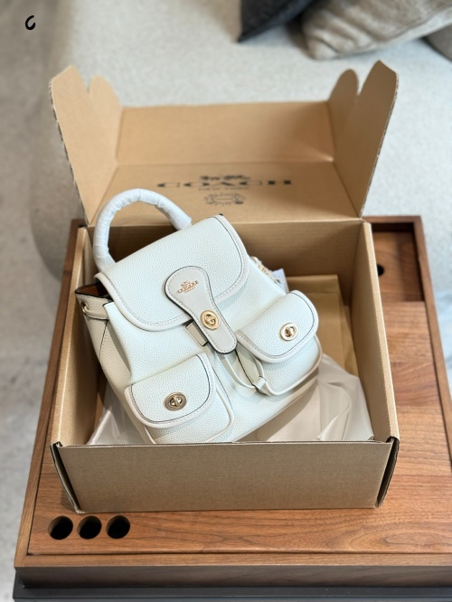 COACH Hadley Backpack - White Leather, Drawstring & Turnlock Closure, Stylish 1 COACH Hadley Backpack - White Leather, Drawstring & Turnlock Closure, Stylish
