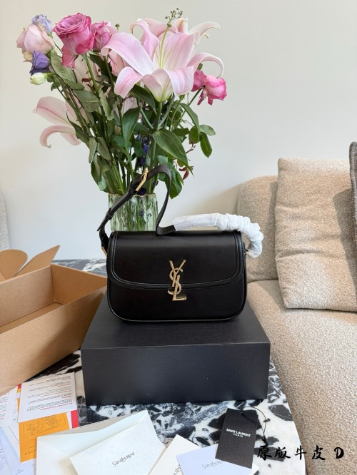 Yves Saint Laurent Solferino Black Leather Shoulder Bag, Gold-Tone Hardware 1 Yves Saint Laurent Solferino Black Leather Shoulder Bag, Gold-Tone Hardware