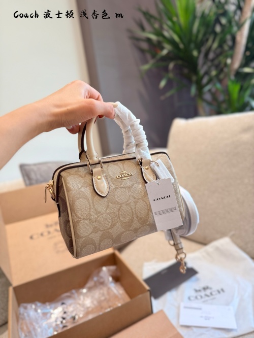 Coach Boston 18 Satchel Bag, Light Khaki/Chalk, Classic Logo, Everyday Use 1 Coach Boston 18 Satchel Bag, Light Khaki/Chalk, Classic Logo, Everyday Use