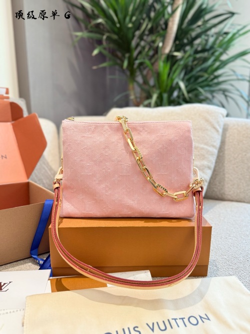 Louis Vuitton Coussin PM Bag Monogram Denim Pink Organic Cotton 1 Louis Vuitton Coussin PM Bag Monogram Denim Pink Organic Cotton