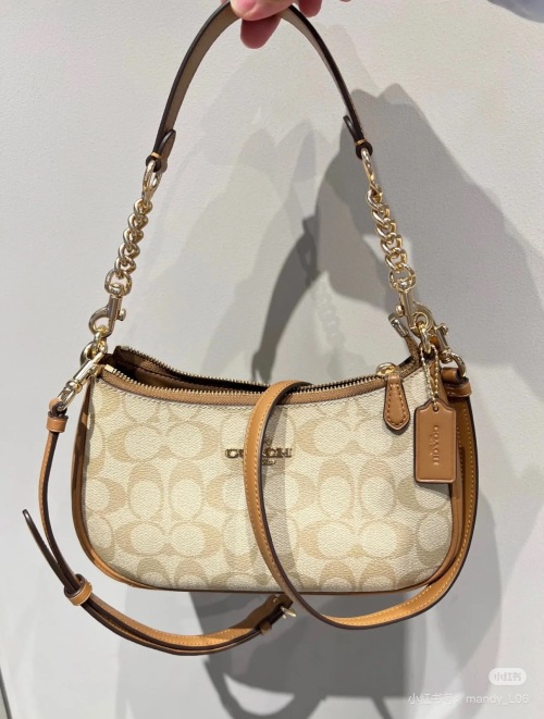 Coach Teri Shoulder Bag in Signature Canvas - Caramel Multi 1 Coach Teri Shoulder Bag in Signature Canvas - Caramel Multi