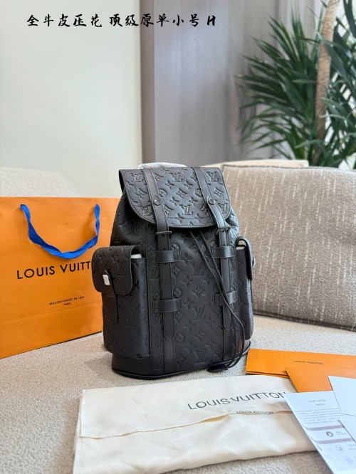Louis Vuitton Christopher Embossed Leather Backpack, Classic Logo, 28x35cm 1 Louis Vuitton Christopher Embossed Leather Backpack, Classic Logo, 28x35cm