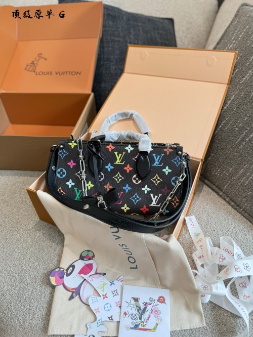 Louis Vuitton Murakami Takashi Black Multicolor Onthego Handbag 1 Louis Vuitton Murakami Takashi Black Multicolor Onthego Handbag