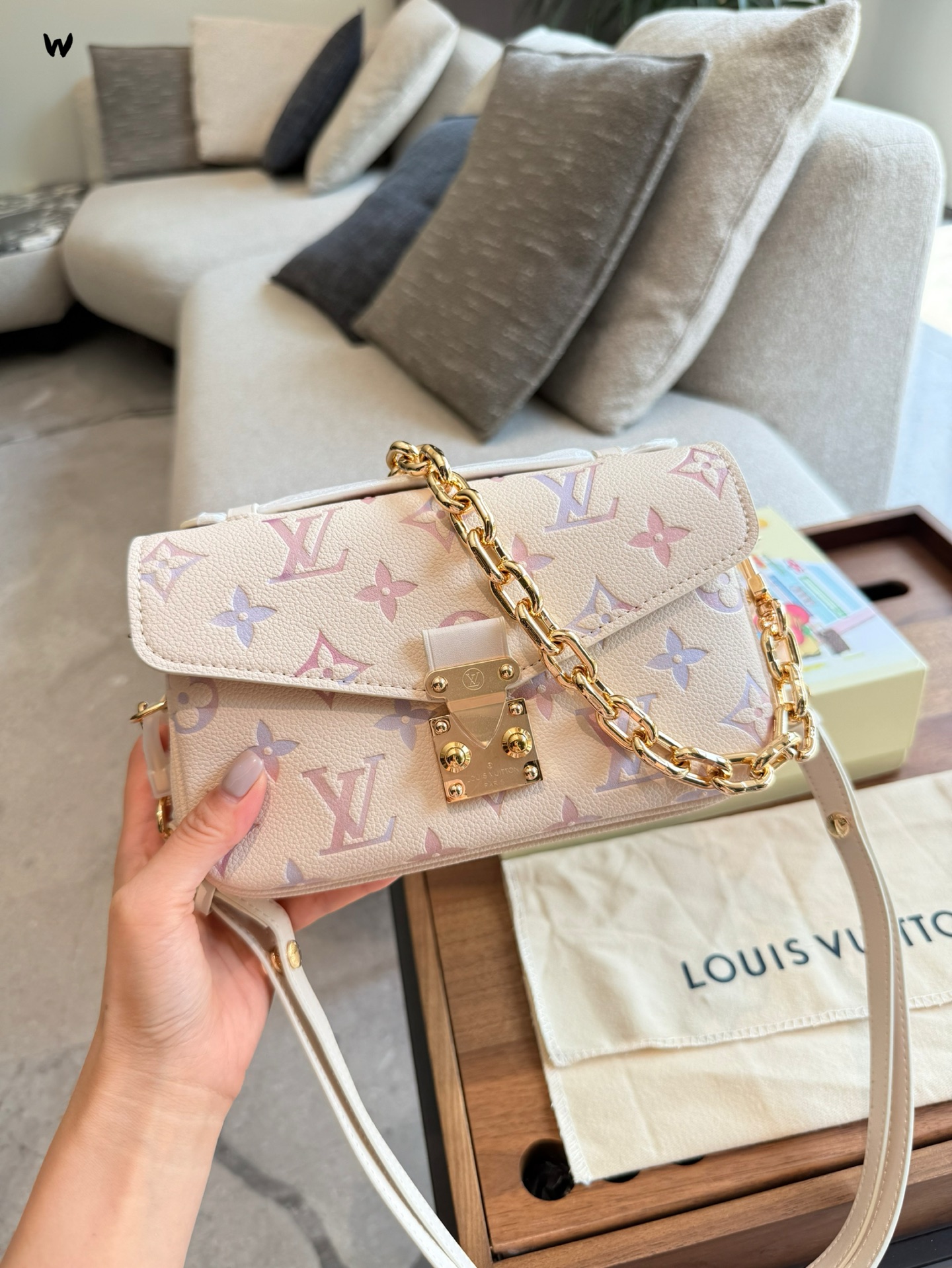 Louis Vuitton Rainbow Monogram Bolso Bandolera con Cadena Dorada 6 i1753842811422 6039 0 4