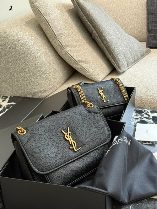 Yves Saint Laurent Niki Chain Bag in Crinkled Vintage Leather Black 1 Yves Saint Laurent Niki Chain Bag in Crinkled Vintage Leather Black