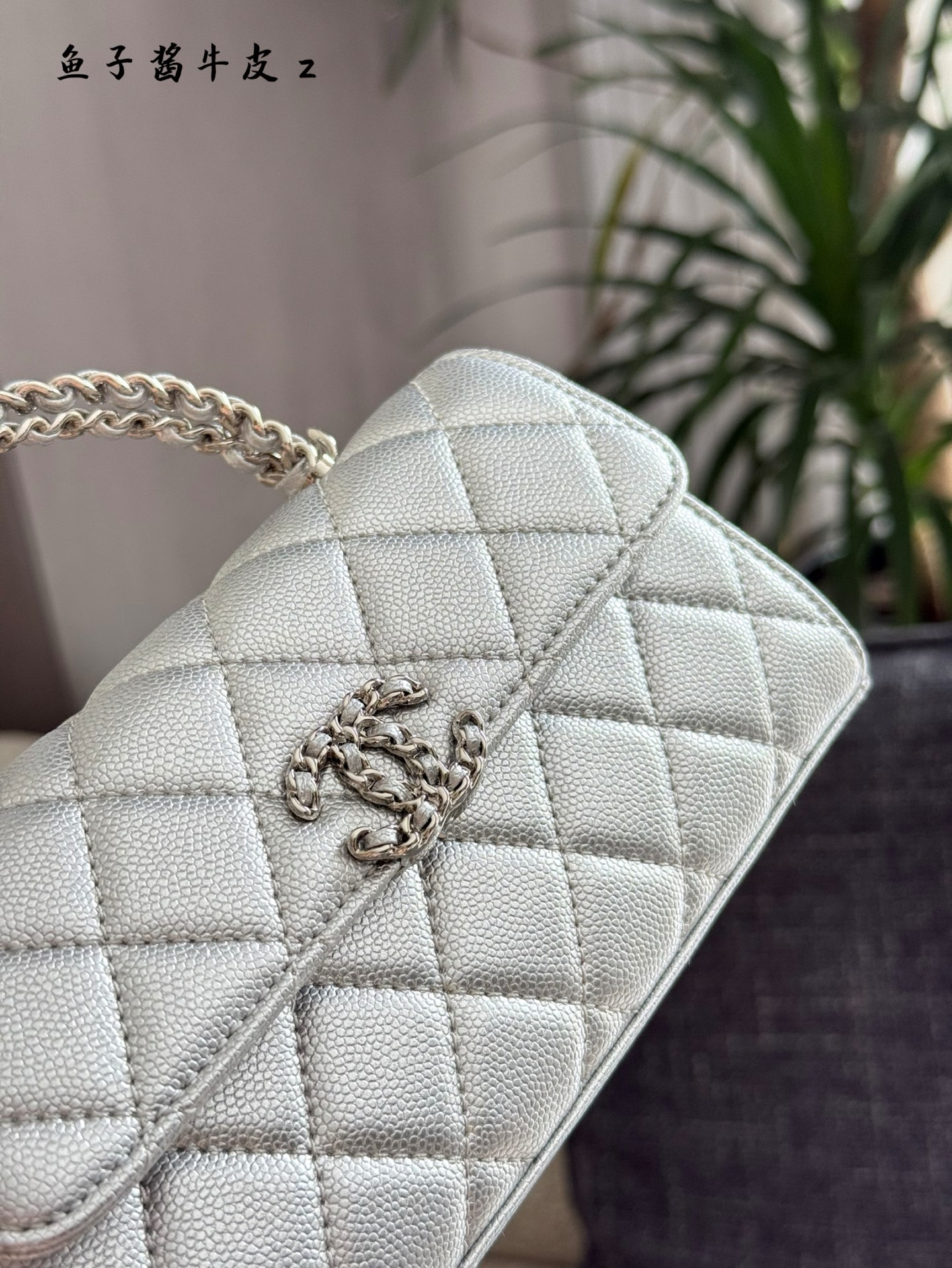 Bolso bandolera Chanel Kelly plateado, diseño moderno y elegante 9 i1754041613842 8230 0 7