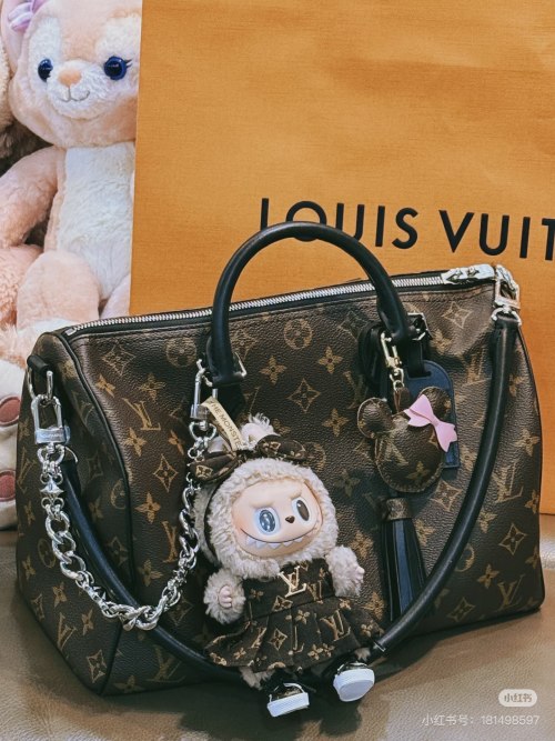 Louis Vuitton Speedy Soft 30: Monogram Travel Bag, Leather Trim, Spacious Interior 1 Louis Vuitton Speedy Soft 30: Monogram Travel Bag, Leather Trim, Spacious Interior