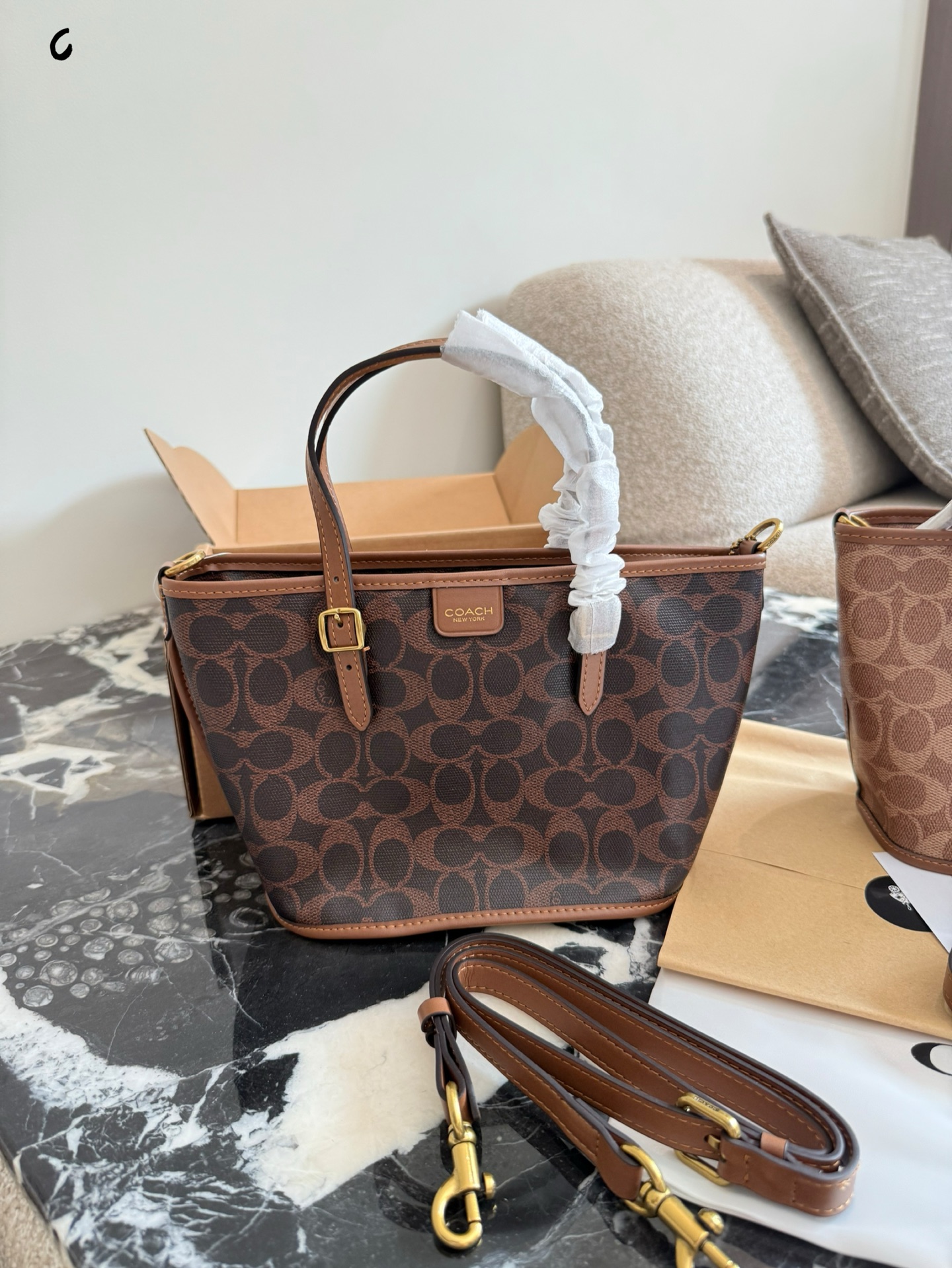 Coach Mini Tote Taxi 21: Bolso Cesta Moderno y Ligero, 21 cm 4 i1759221098965 1863 0 2