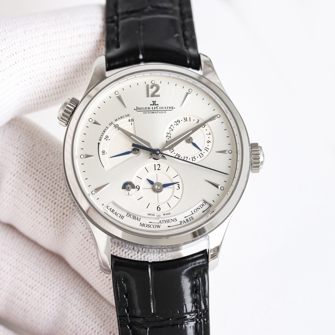 NO:662903,[9F Factory New Product] White, Rose Jaeger-LeCoultre Master Geographer Q1428421  Today’s key recommendation is a watch with a size of 39mm  ,,jaeger-lecoultre19860909【9F Factory 新品】白,玫 积家大师地理学家Q1428421 今日重点推荐,腕表尺寸39mmX11.8mm,凭借丰富的积家复刻经验,完美还原表壳神韵和细节,将厚度控制的与原版一致.【技术突破】（升级版比之前更加稳定）采用性能稳定的日本MIYOTA.芯改积家CAL.939A/1型机芯,实现原装全部功能——包括时分秒,双时,日期,白天黑夜显示,世界时显示还有动力储存显示！,,jaeger-lecoultre,Watch
