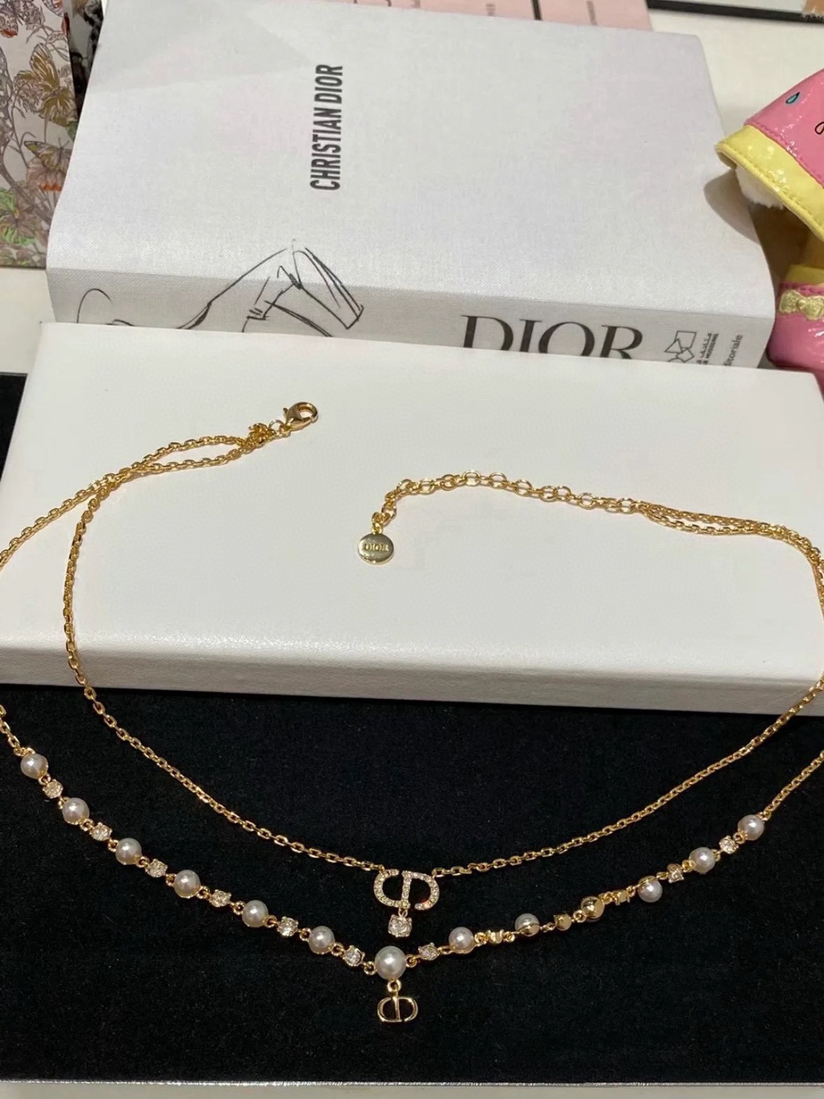 Dior Double-Strand Necklace with Crystal and Pearl CD Pendant - Comprehensive 5