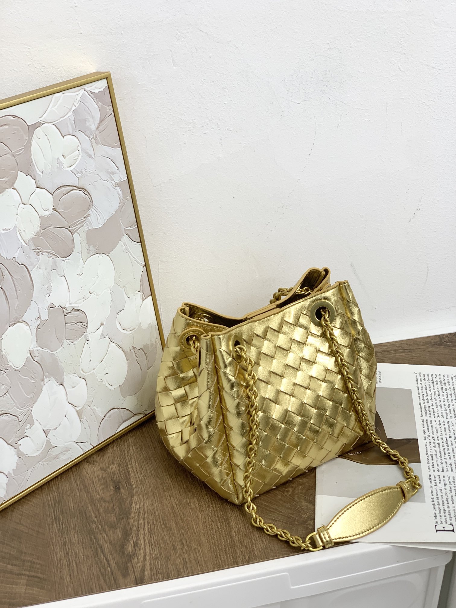 🌿2025早春链条⛓️降落伞-金色
#降落伞链条款增加了另一种“知性高贵”的美感💐，链条可以调节不一样的