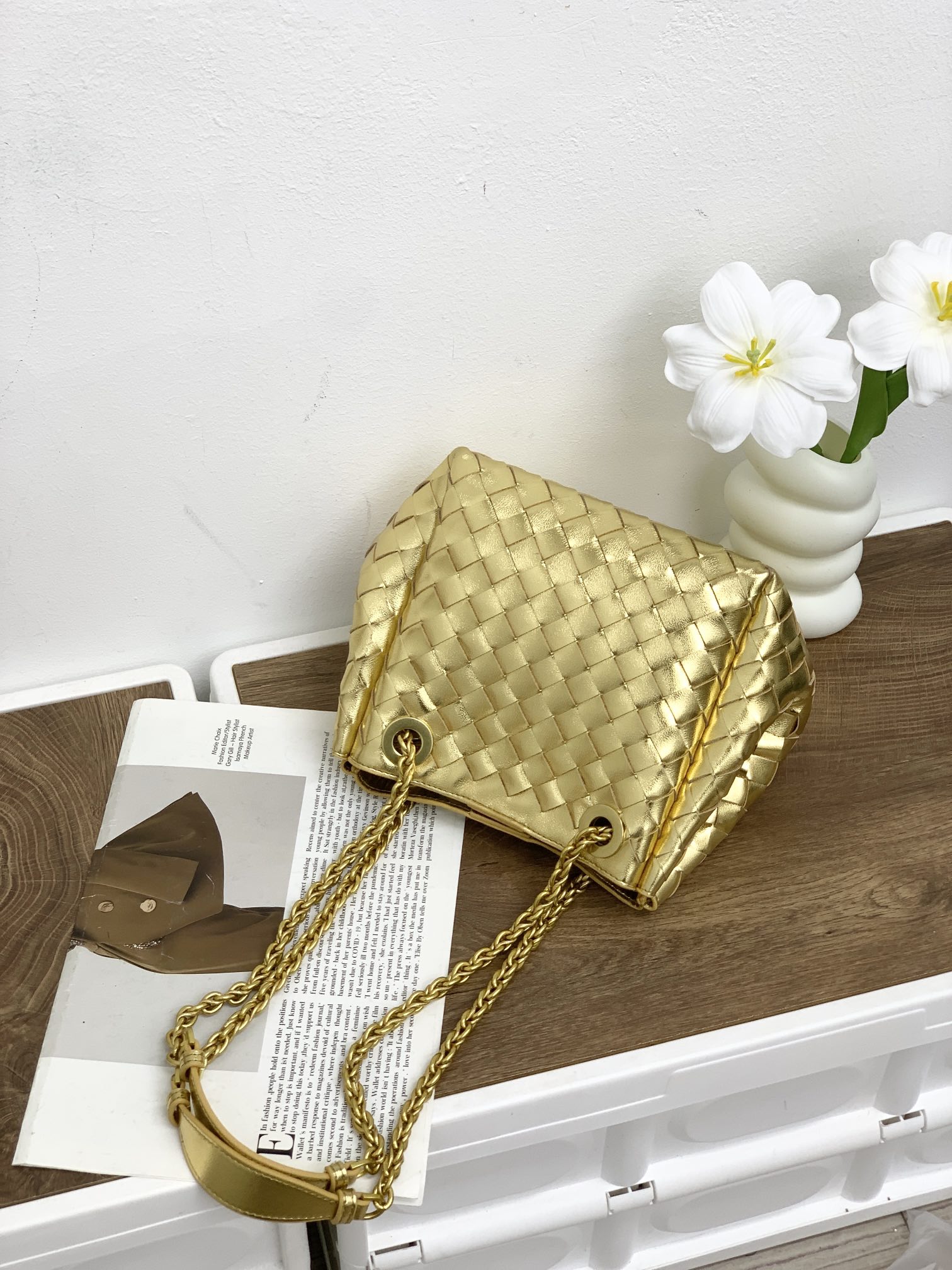 🌿2025早春链条⛓️降落伞-金色
#降落伞链条款增加了另一种“知性高贵”的美感💐，链条可以调节不一样的