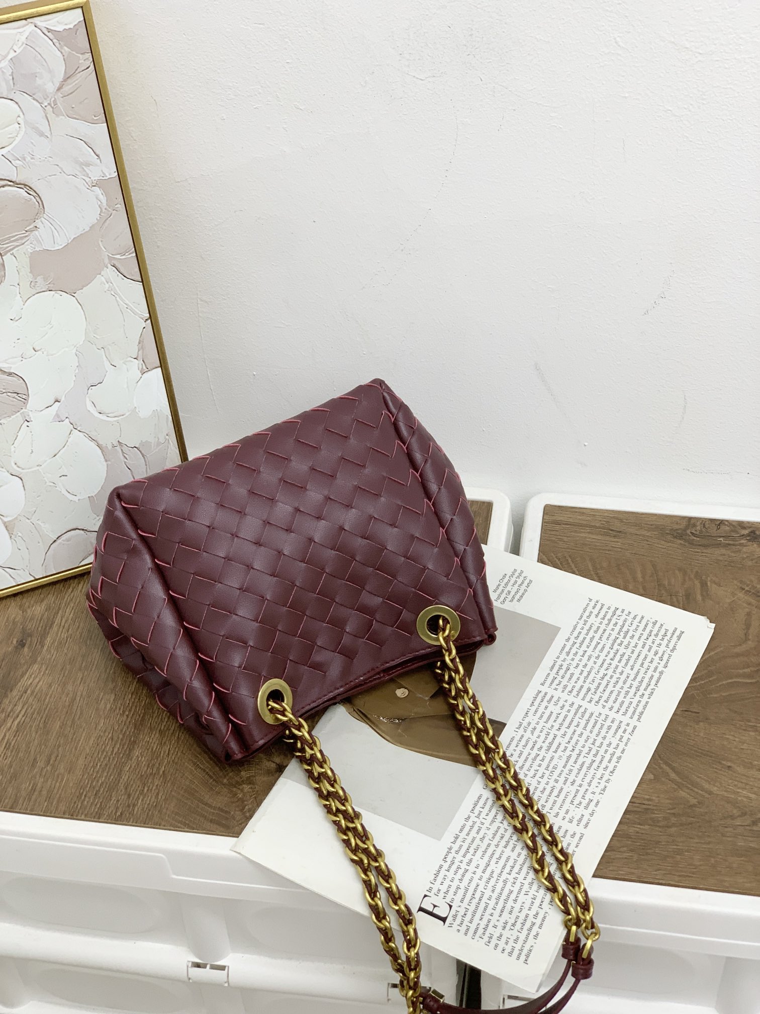 🌿2025早春链条⛓️降落伞-酒红
#降落伞链条款增加了另一种“知性高贵”的美感💐，链条可以调节不一样的