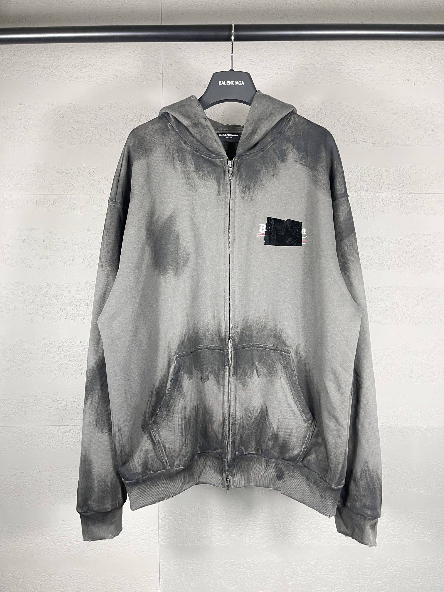 Balenciaga Paris Classic Cotton Coat with Coke Embroidery and Hood – High Quality and Stylish