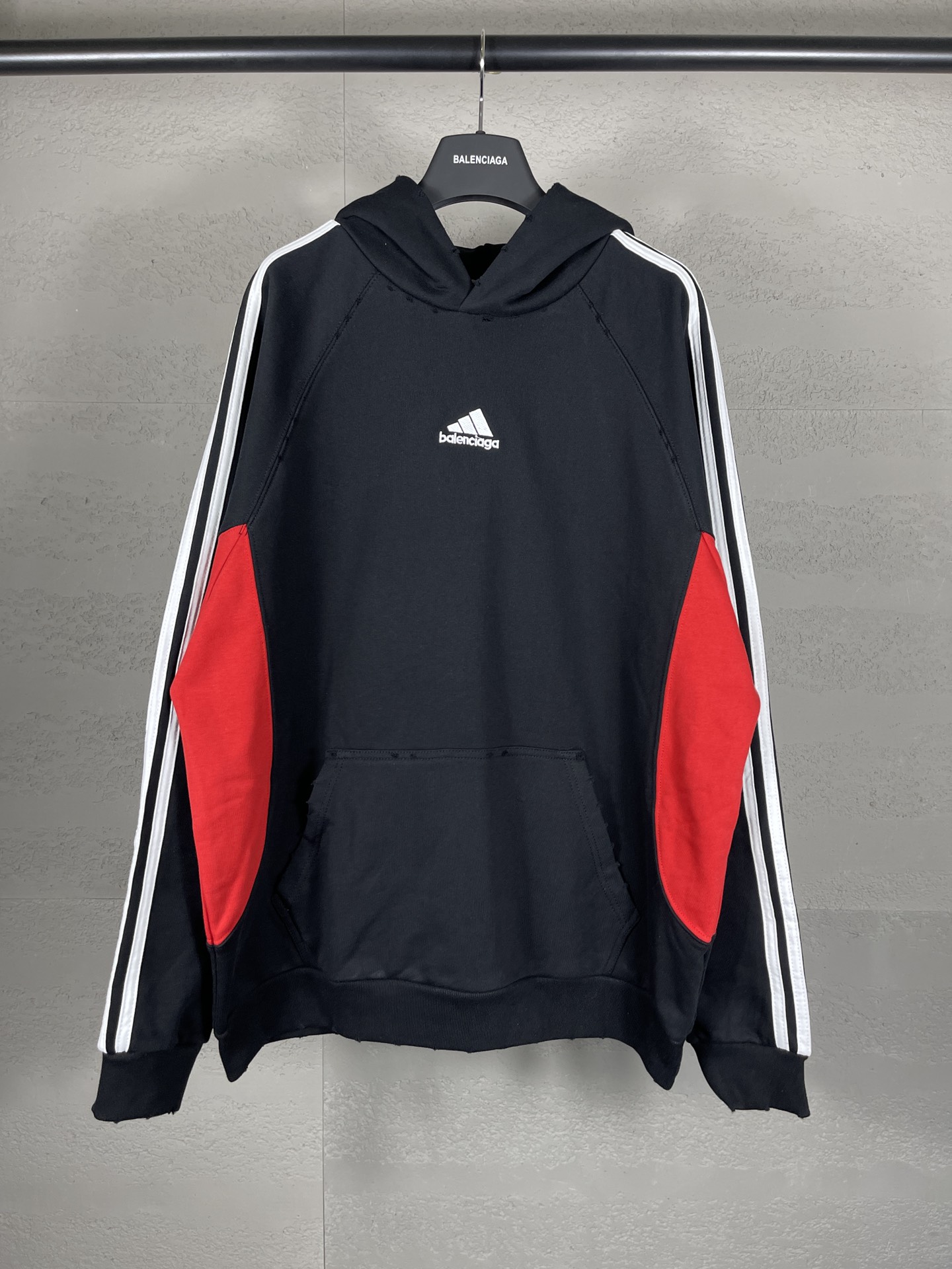 High-Quality BALENCI*GA Paris Hoodie with Adidas Logo Embroidery, Black, XS-1L
