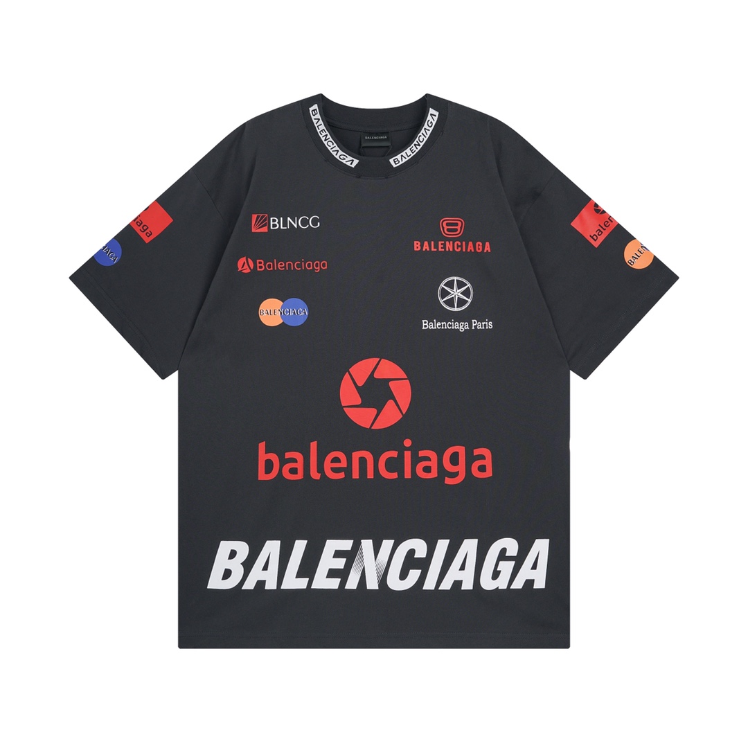 Balenciaga Camiseta de Algodón con Estampado Logo Vintage para Hombre y Mujer 3 i1705687235 2661 0