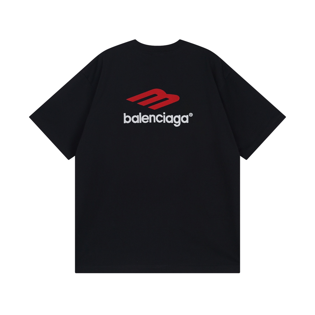 Balenciaga 24ss Camiseta Clásica con Logotipo Bordado y Estampado AB 4 i1714566661 2013 0