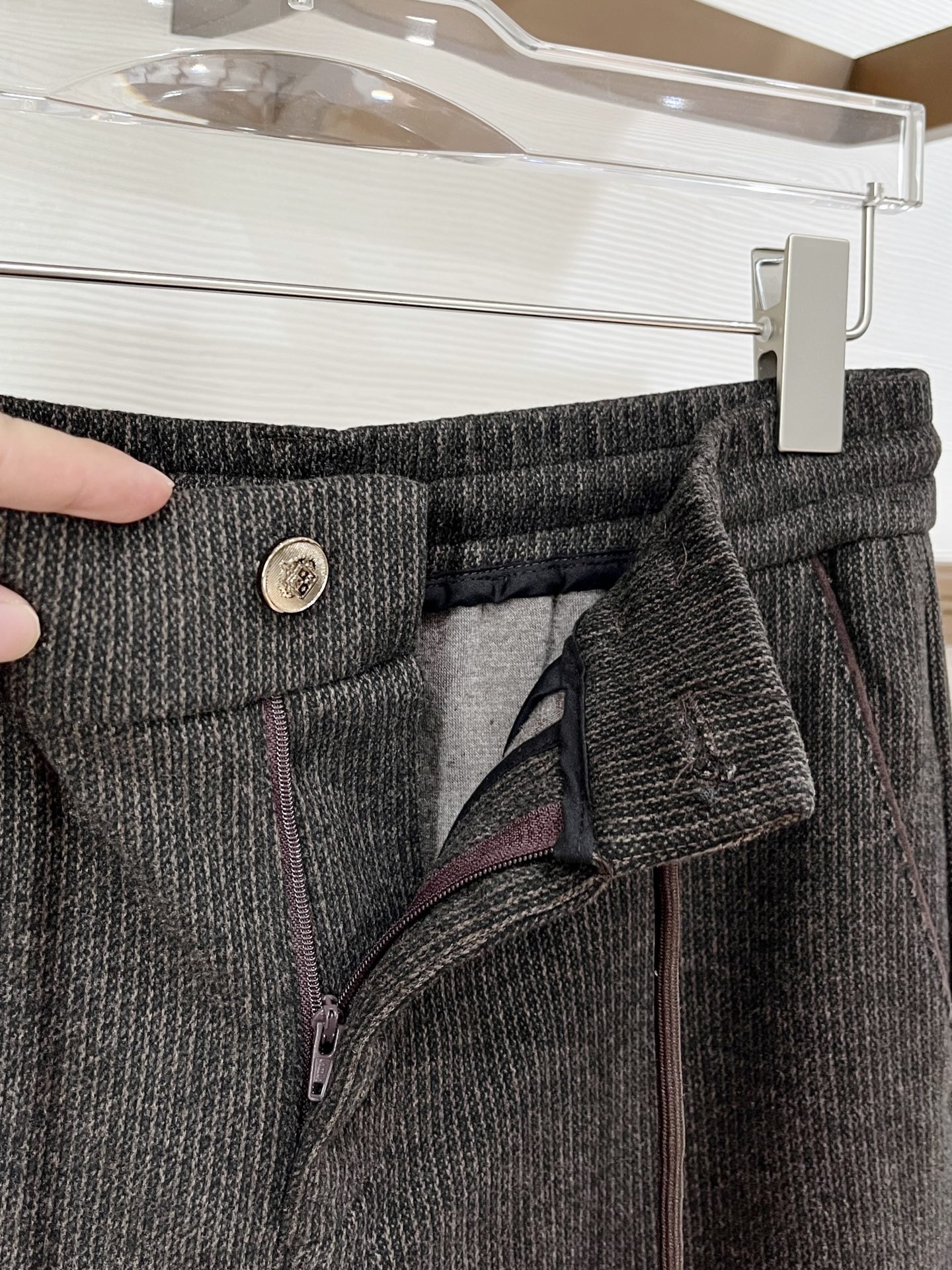 Lo*ro Pi*na诺 u翩雅 2025秋冬 全品相订单，保暖有型 羊毛呢混纺松紧腰直脚休闲裤 经典百