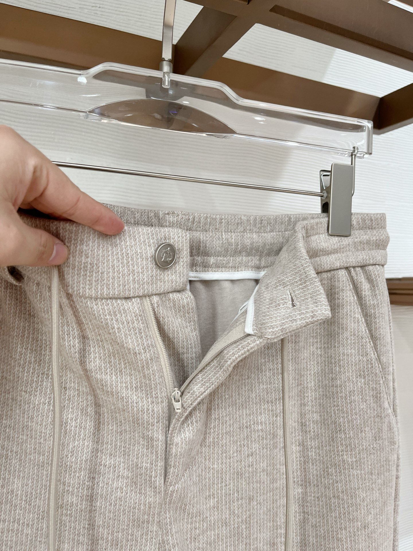 Lo*ro Pi*na诺 u翩雅 2025秋冬 全品相订单，保暖有型 羊毛呢混纺松紧腰直脚休闲裤 经典百