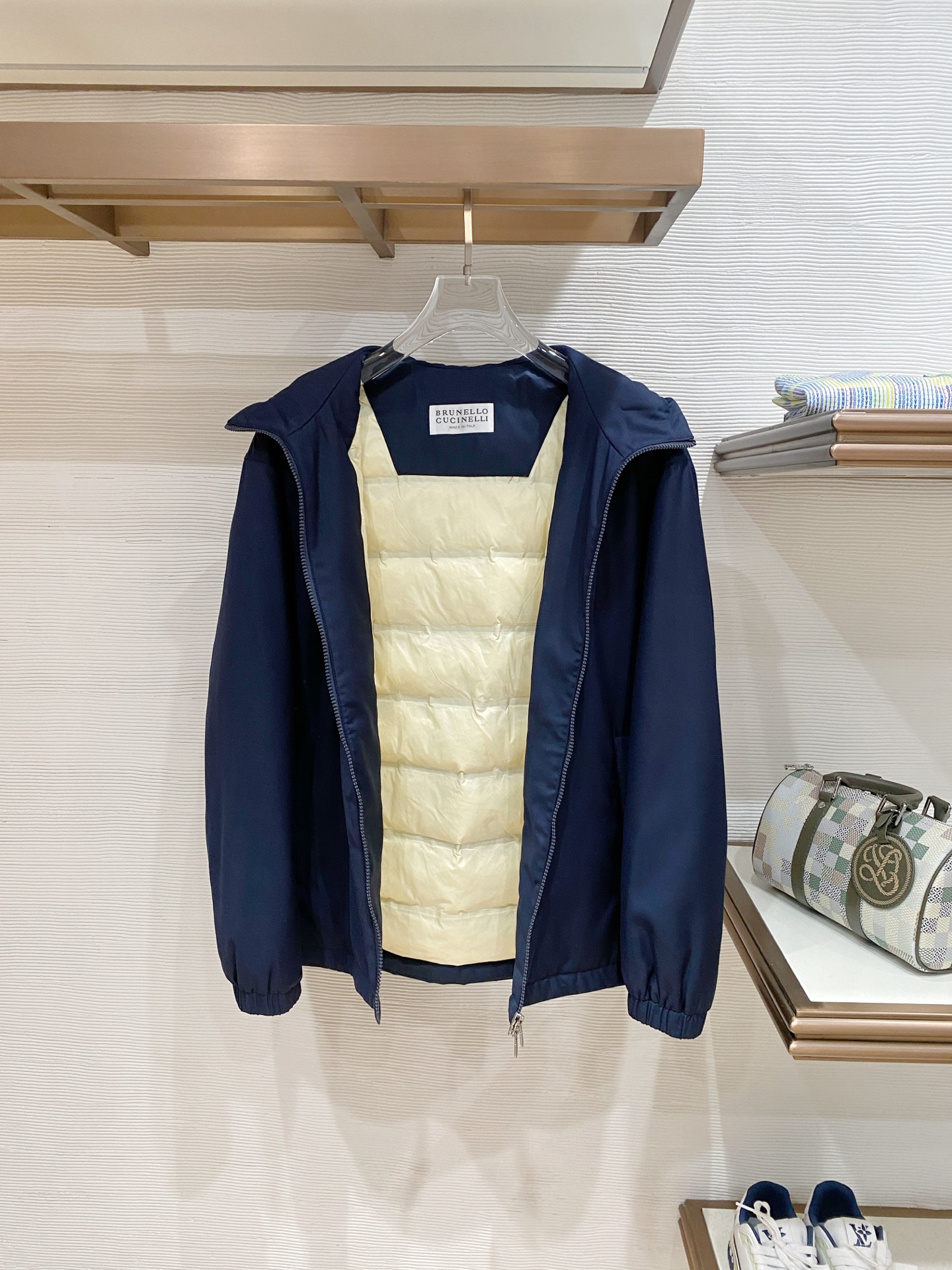 。 Brunello Cucinelli/布鲁内洛·库奇内利 25秋冬时尚连帽夹克羽绒内冲80g-90白