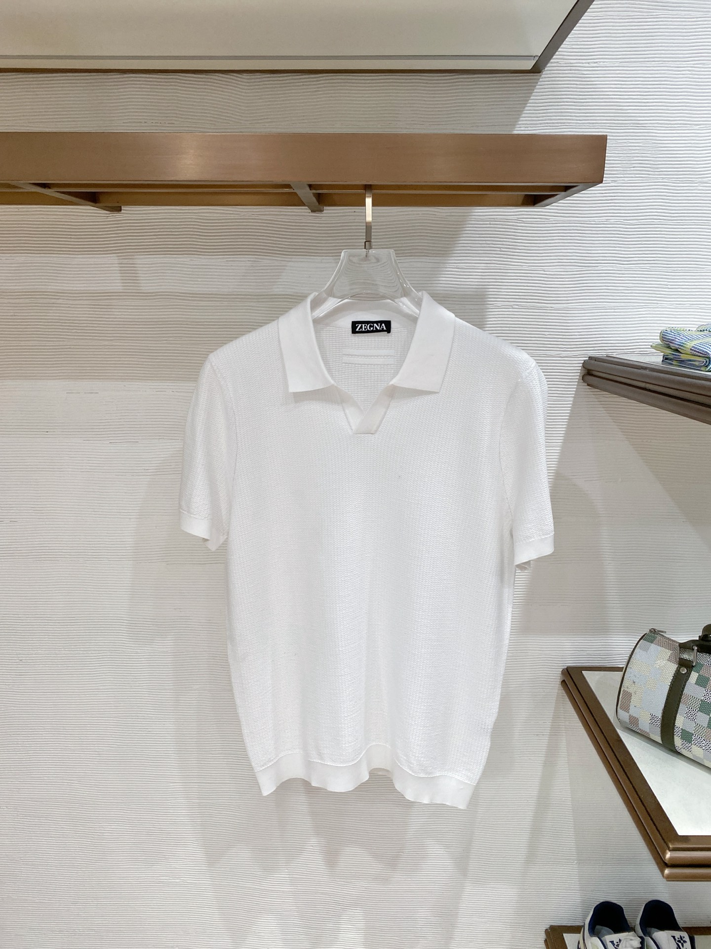 杰尼亚26春夏新品 男士亚麻桑蚕丝针织POLO衫T恤颜色：五色码数：M-3 xl型号：