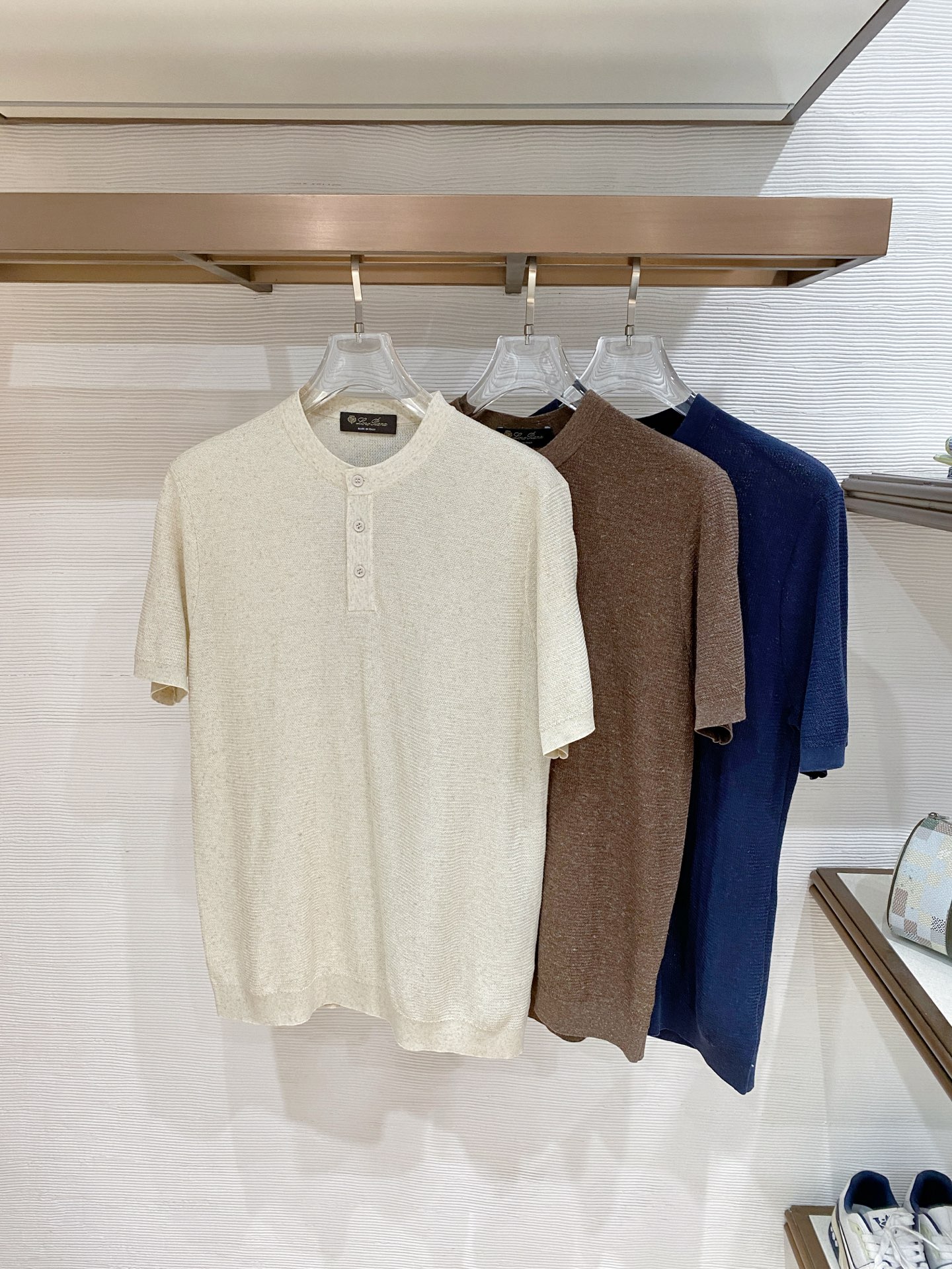 loro Piana 26春夏新品 男士圆领天丝加棉T恤颜色：两色（宝兰，浅兰）码数：M-3 xl型号：