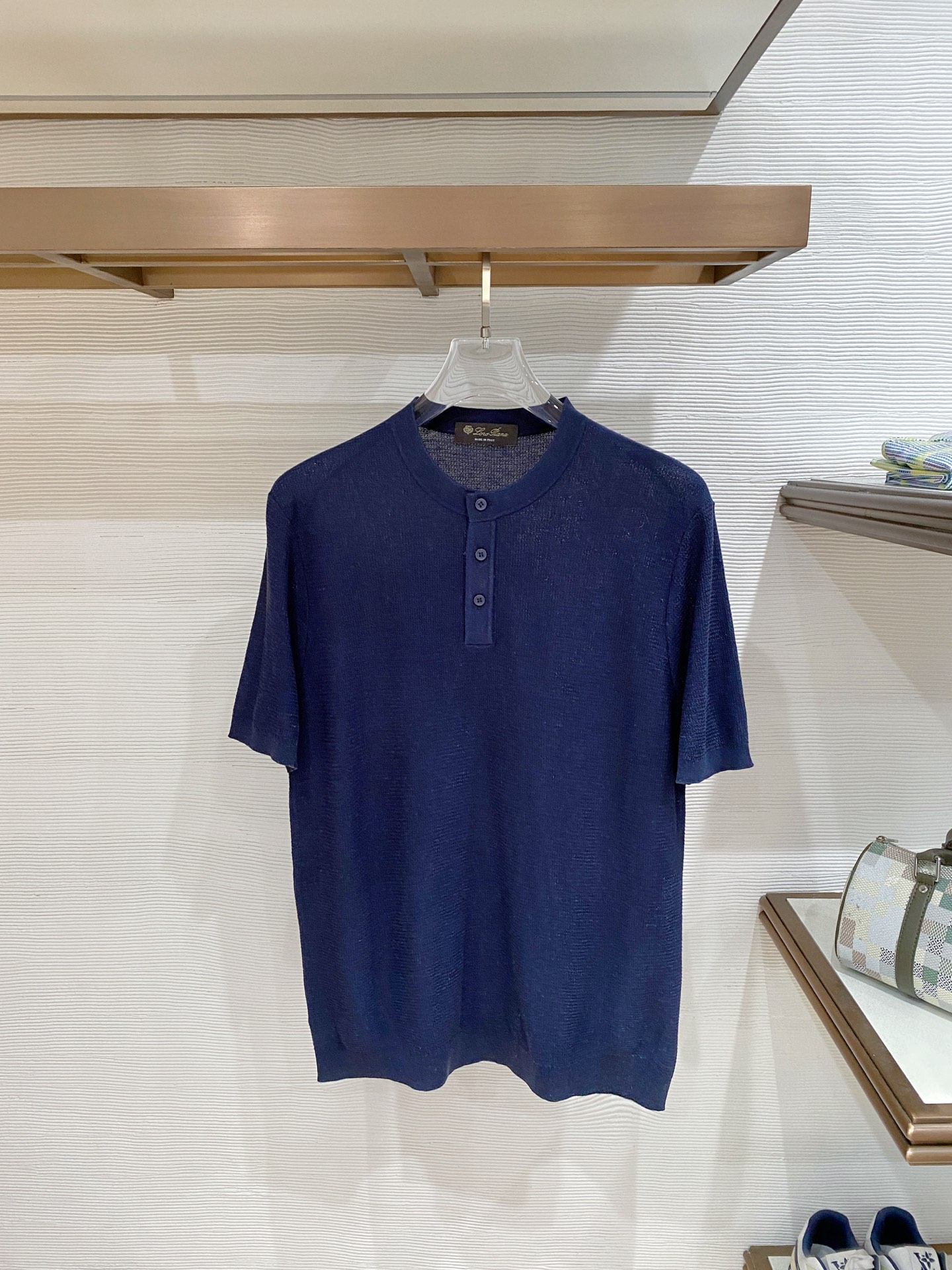loro Piana 26春夏新品 男士圆领天丝加棉T恤颜色：两色（宝兰，浅兰）码数：M-3 xl型号：