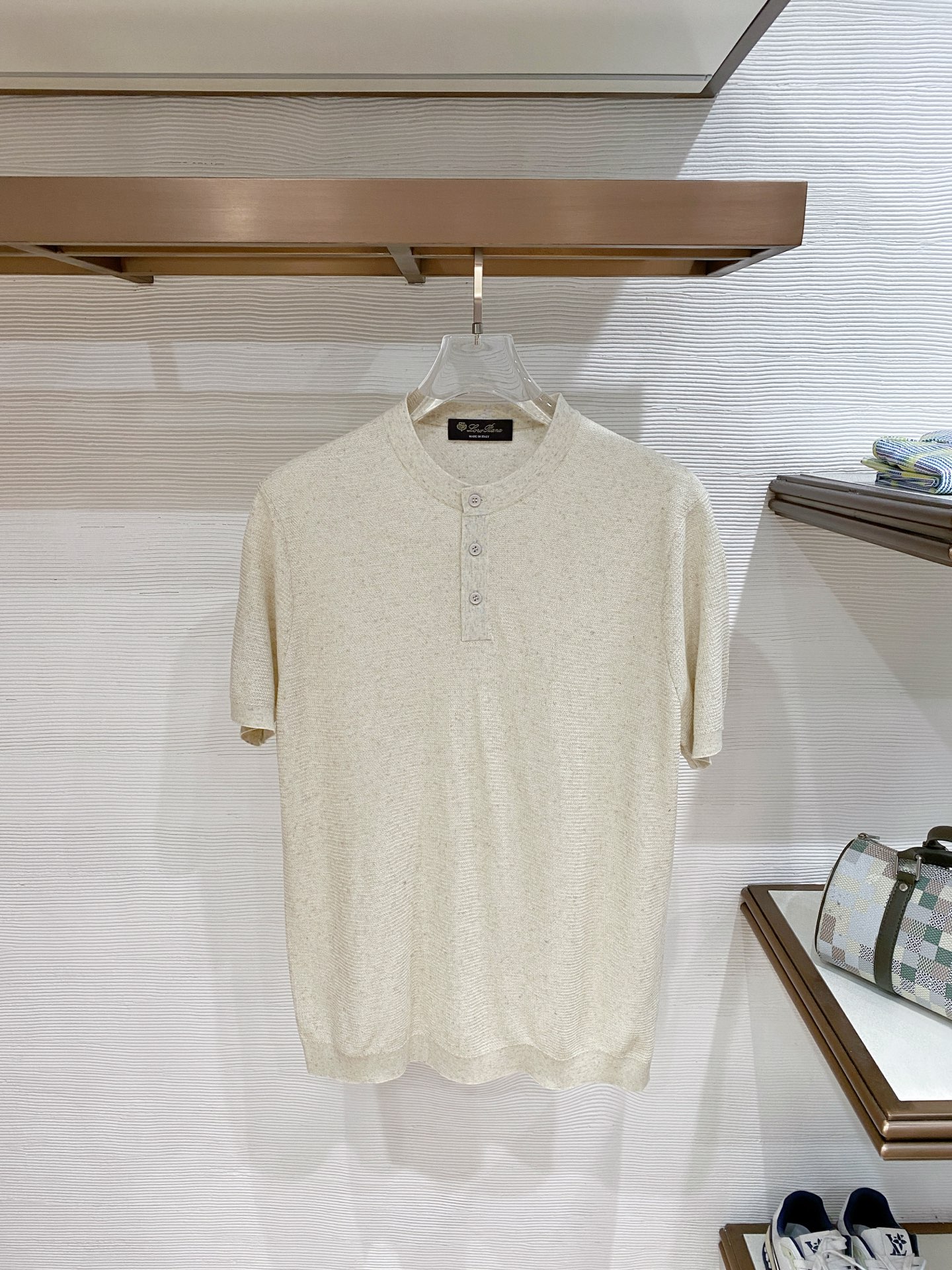 loro Piana 26春夏新品 男士圆领天丝加棉T恤颜色：两色（宝兰，浅兰）码数：M-3 xl型号：