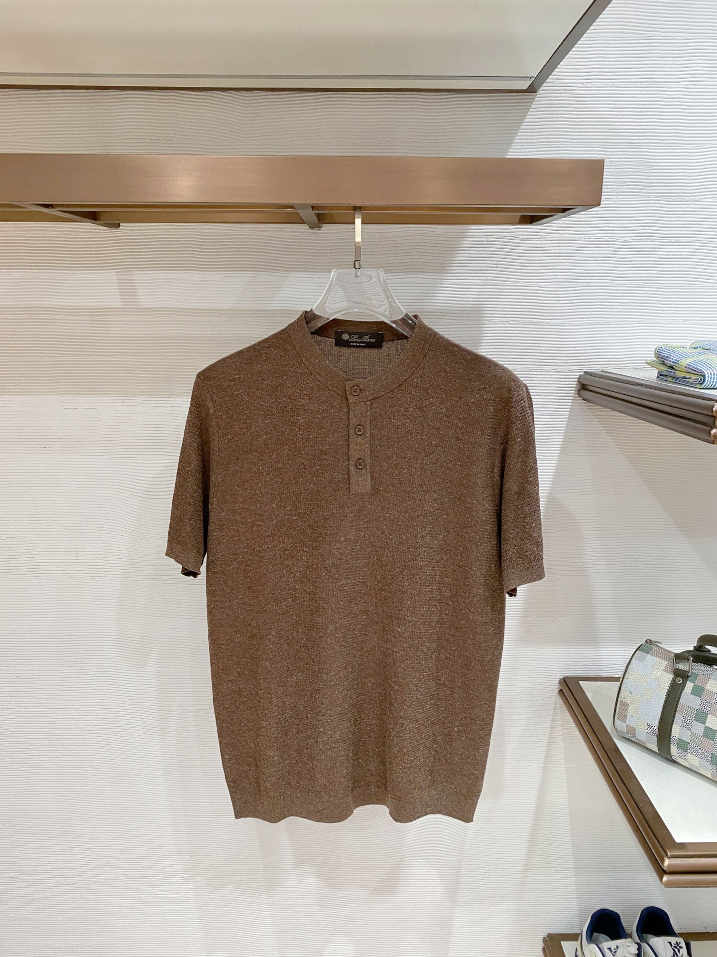 loro Piana 26春夏新品 男士圆领天丝加棉T恤颜色：两色（宝兰，浅兰）码数：M-3 xl型号：