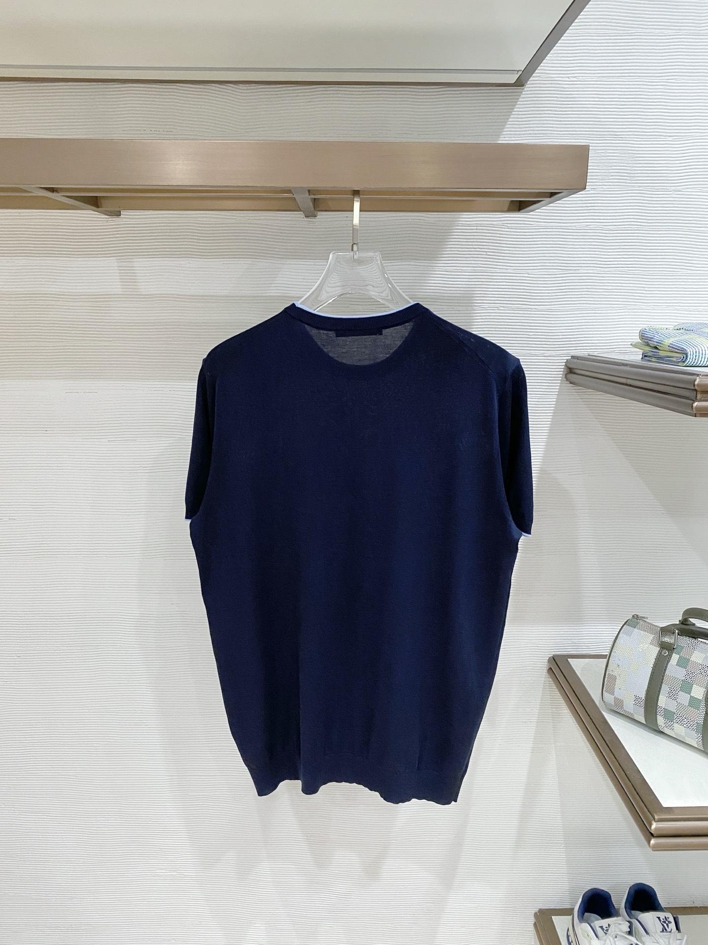 loro Piana 26春夏新品 男士圆领天丝加棉T恤颜色：两色（宝兰，浅兰）码数：M-3 xl型号：