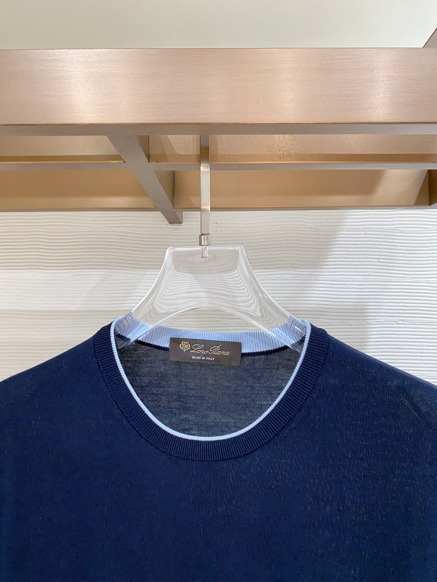 loro Piana 26春夏新品 男士圆领天丝加棉T恤颜色：两色（宝兰，浅兰）码数：M-3 xl型号：