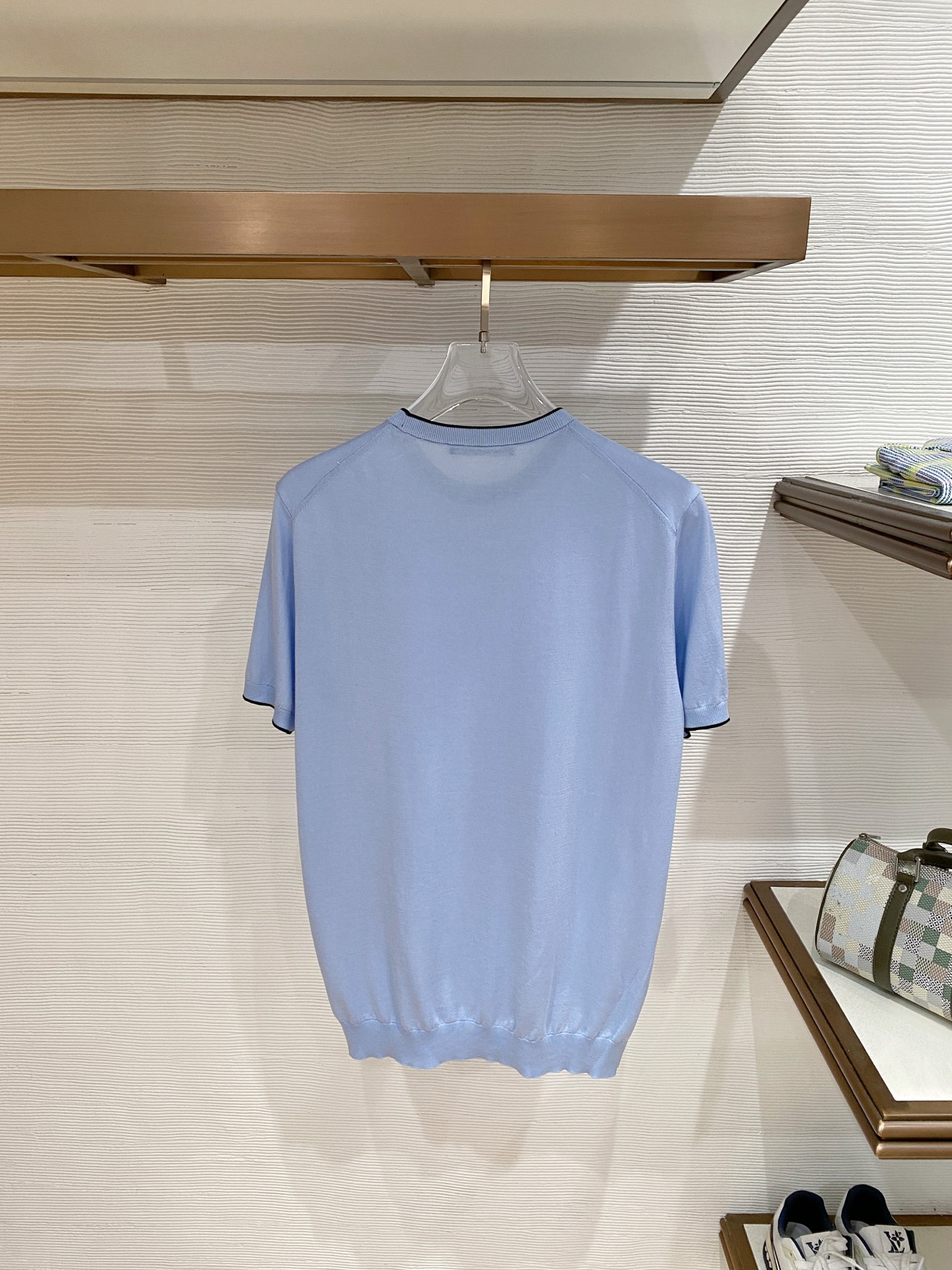 loro Piana 26春夏新品 男士圆领天丝加棉T恤颜色：两色（宝兰，浅兰）码数：M-3 xl型号：