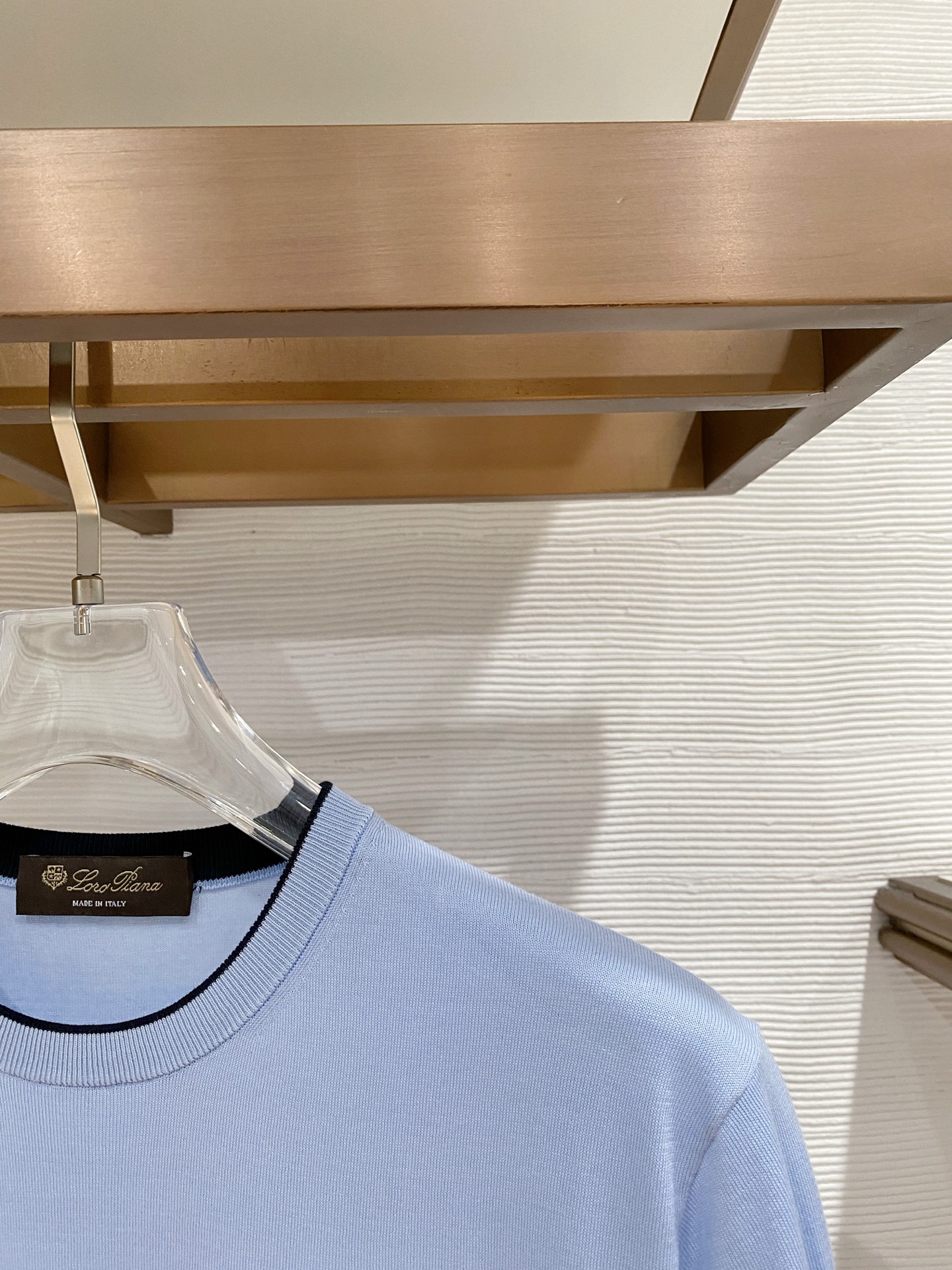 loro Piana 26春夏新品 男士圆领天丝加棉T恤颜色：两色（宝兰，浅兰）码数：M-3 xl型号：