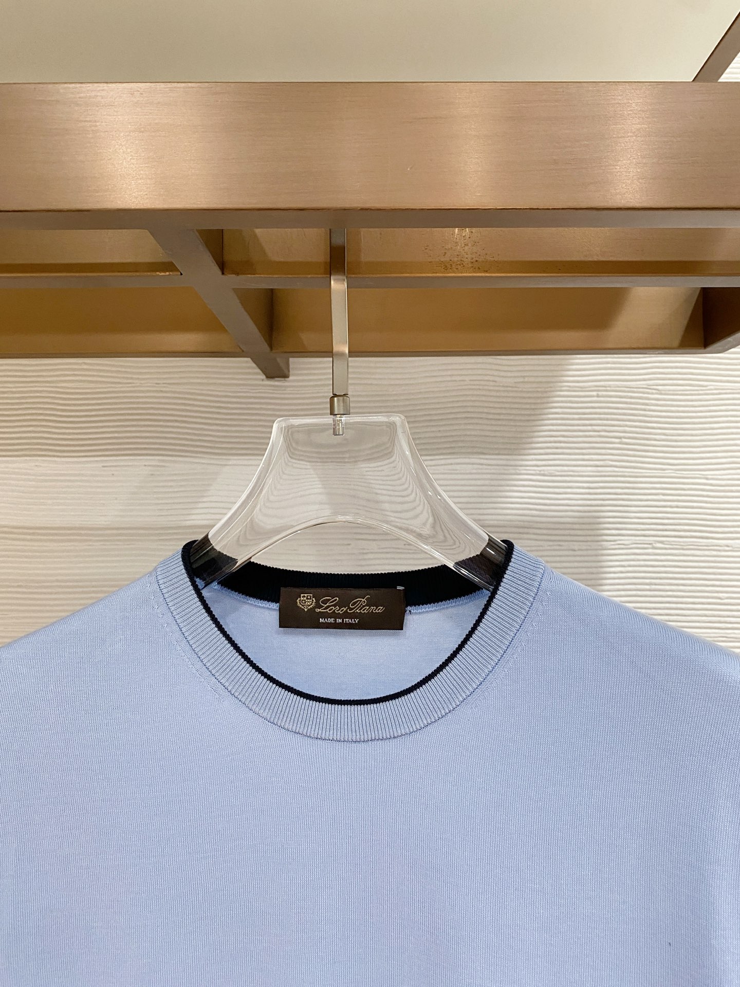 loro Piana 26春夏新品 男士圆领天丝加棉T恤颜色：两色（宝兰，浅兰）码数：M-3 xl型号：