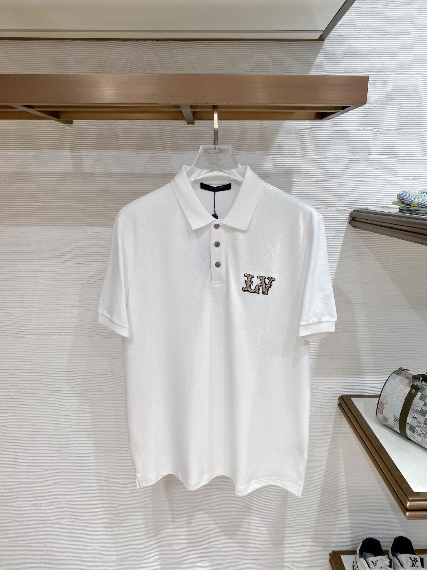 LV Embroidery Logo White Polo
