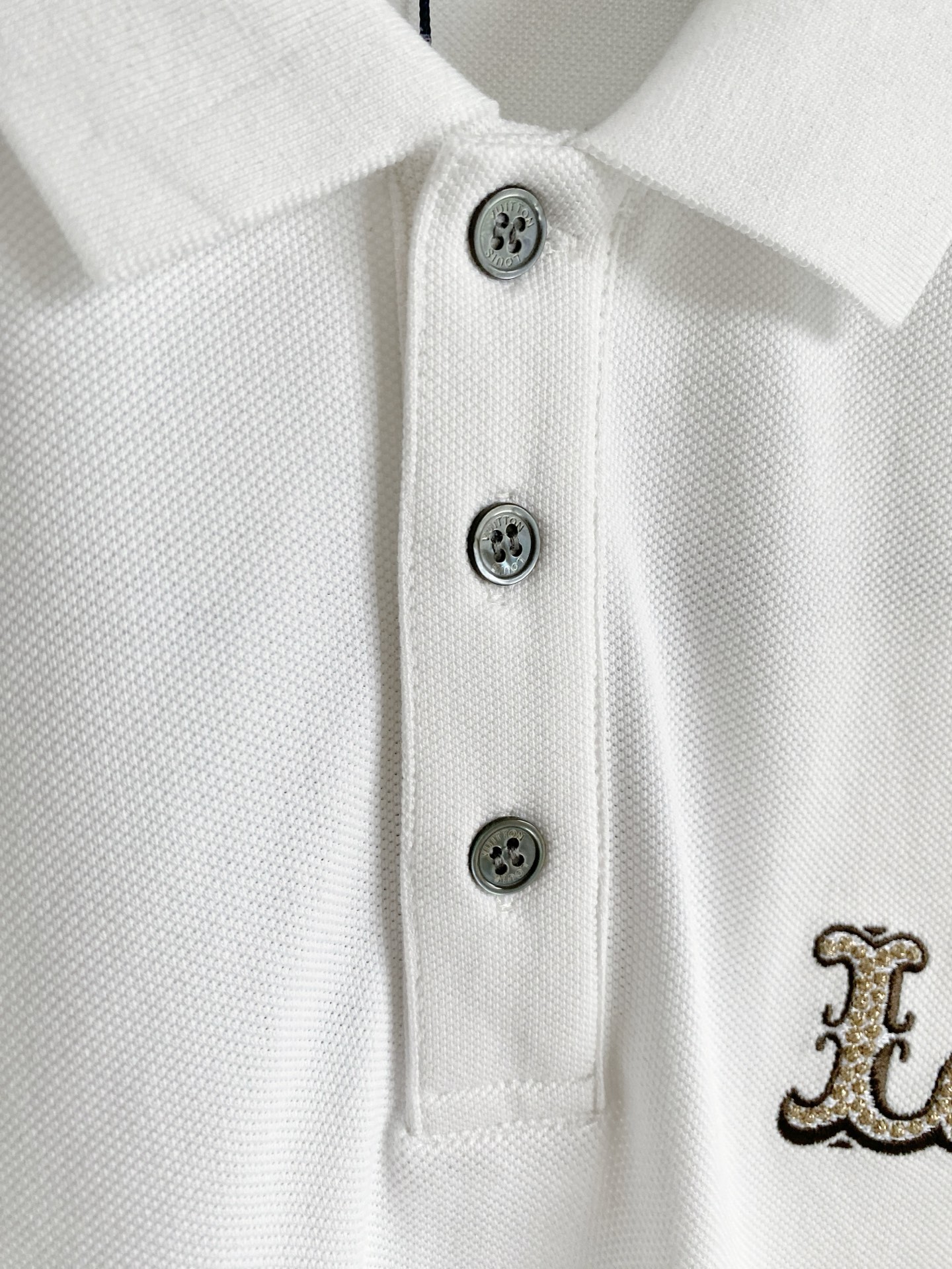 LV Embroidery Logo White Polo