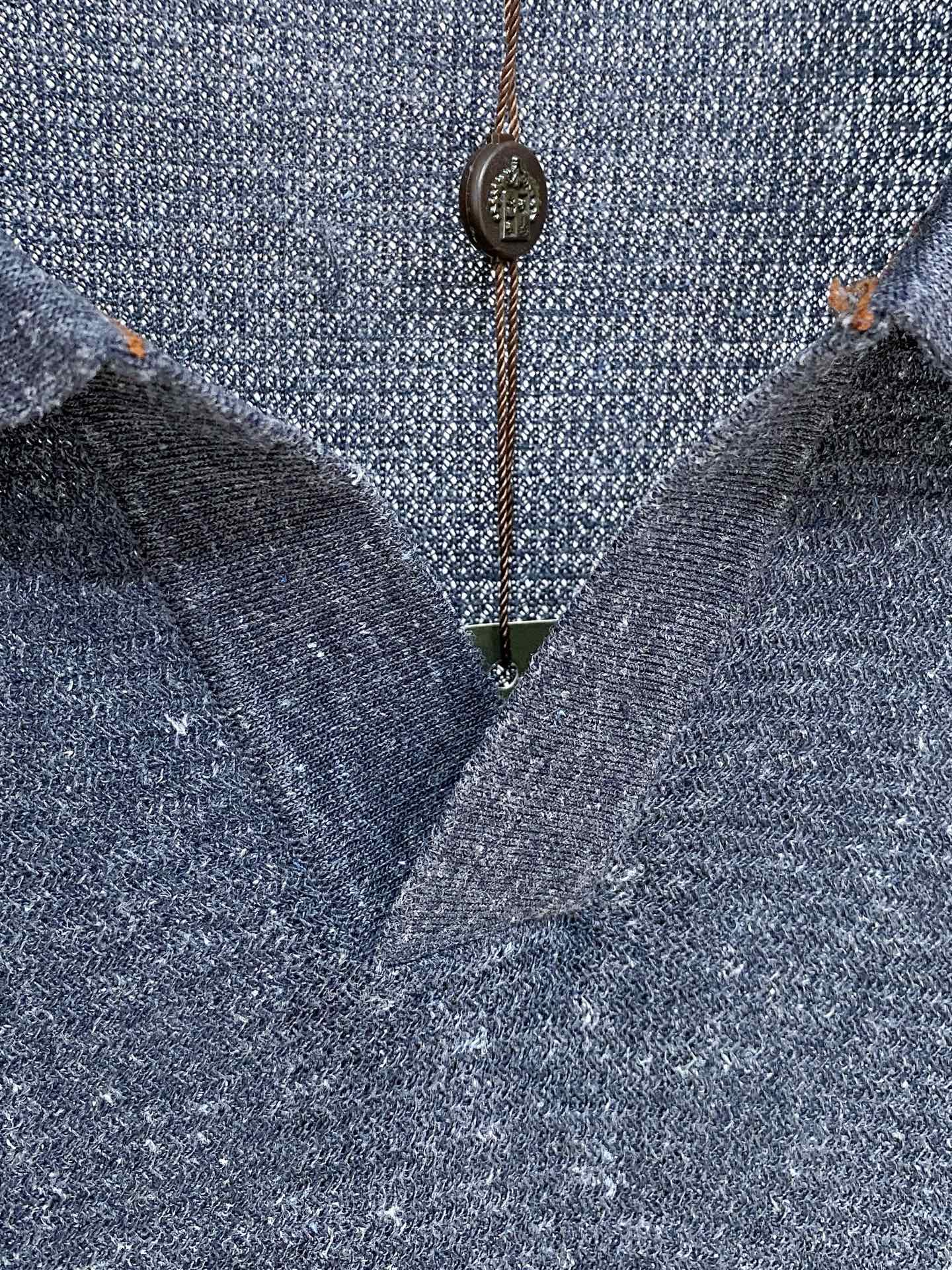 Loro Piana 26春夏新品 男士亚麻针织POLO衫T恤 颜色：兰色 码数：M-3 xl 型号：