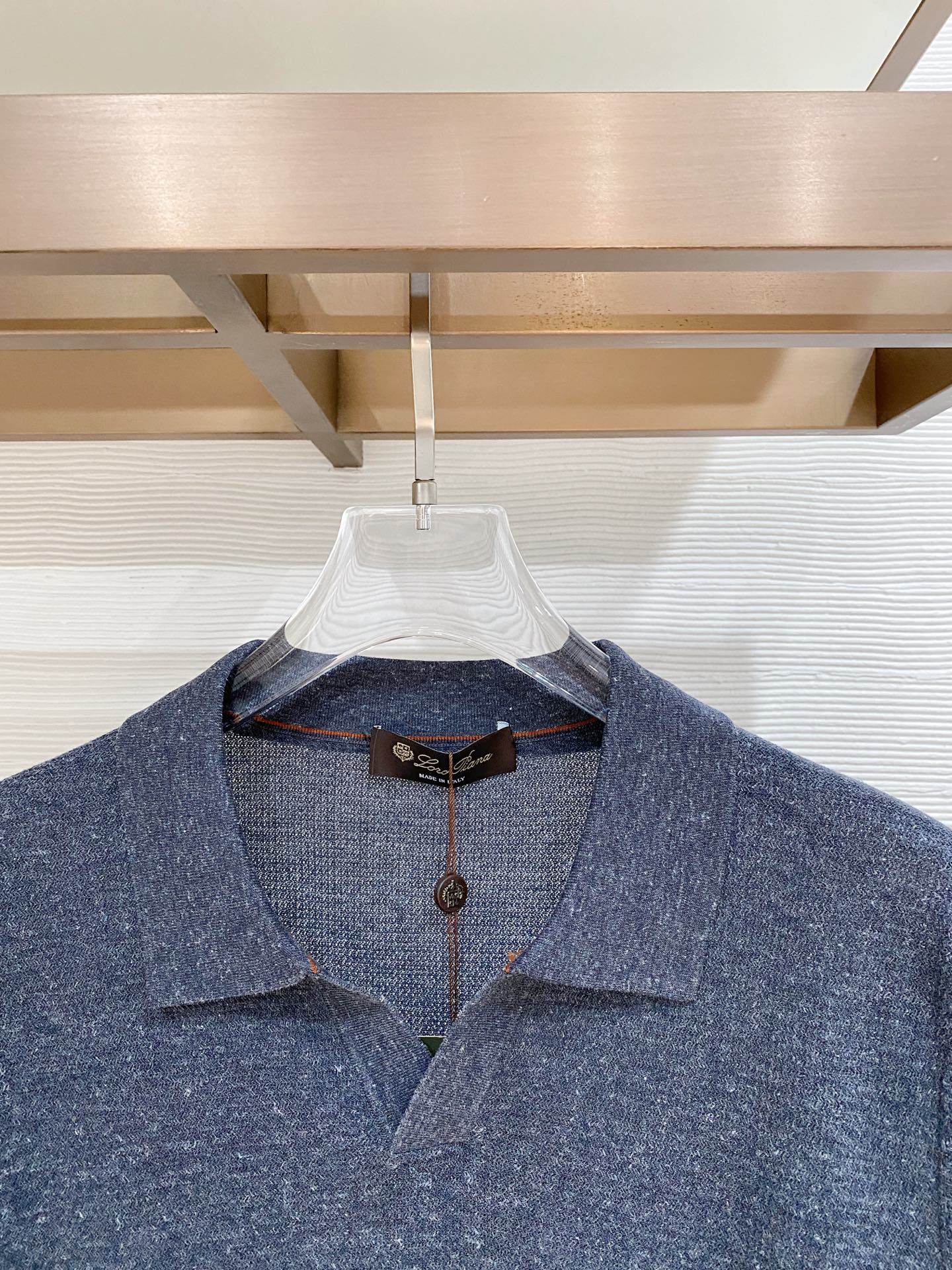 Loro Piana 26春夏新品 男士亚麻针织POLO衫T恤 颜色：兰色 码数：M-3 xl 型号：